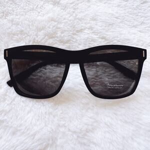 Ora Black Angular Frame Sunglasses